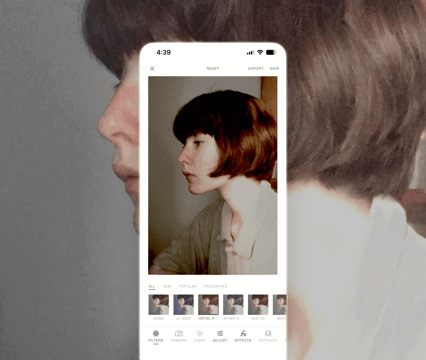 A portrait before and after an Orene Look is applied